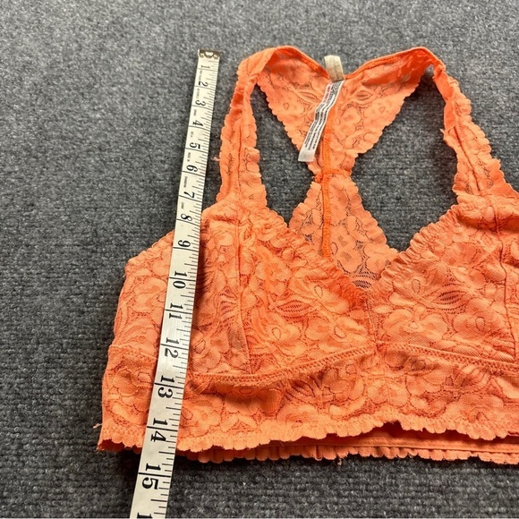 INTIMATELY FREE PEOPLE Women Orange Galloon Lace Racerback Bralette size Medium - Picture 6 of 7